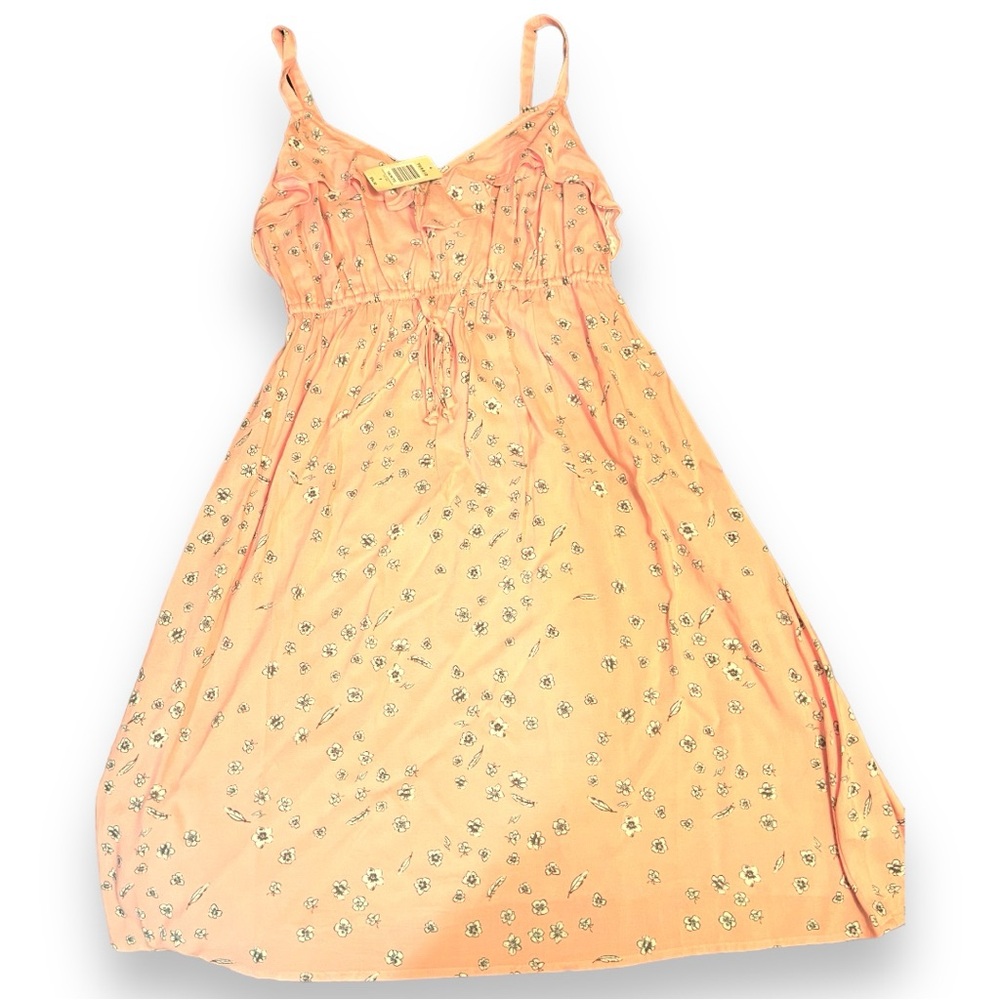 NWT Women’s Size 0 (L/12) TORRID Coral Ruffle Challis Dress Lightweight & Comfy
